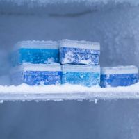 a photo of boxes in a laboratory freezer