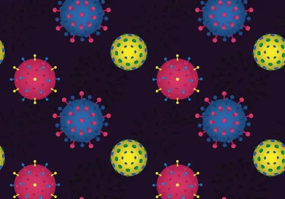 An illustration of differently shaped viruses.