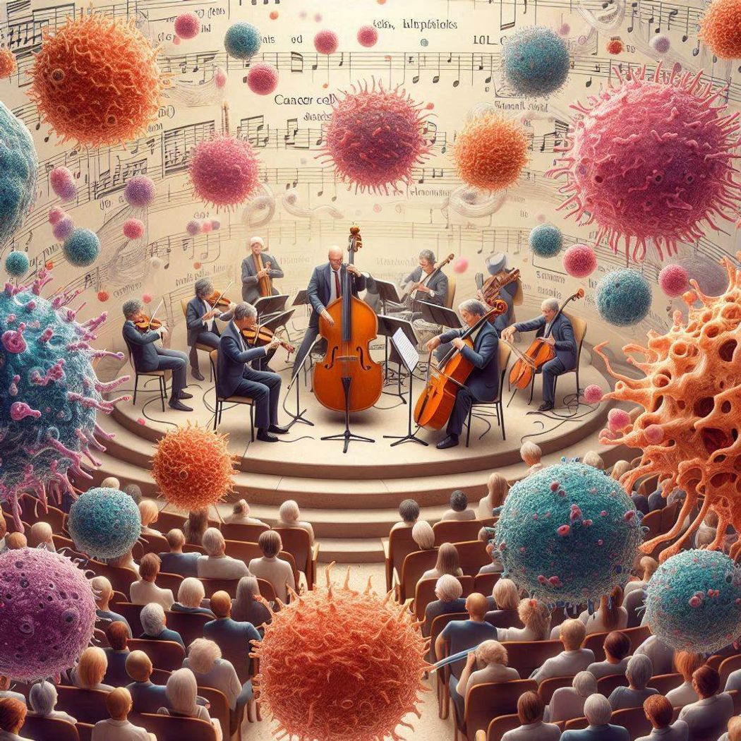 Abstract concept of immune cells as an orchestra. Abstract concept of immune cells as an orchestra.