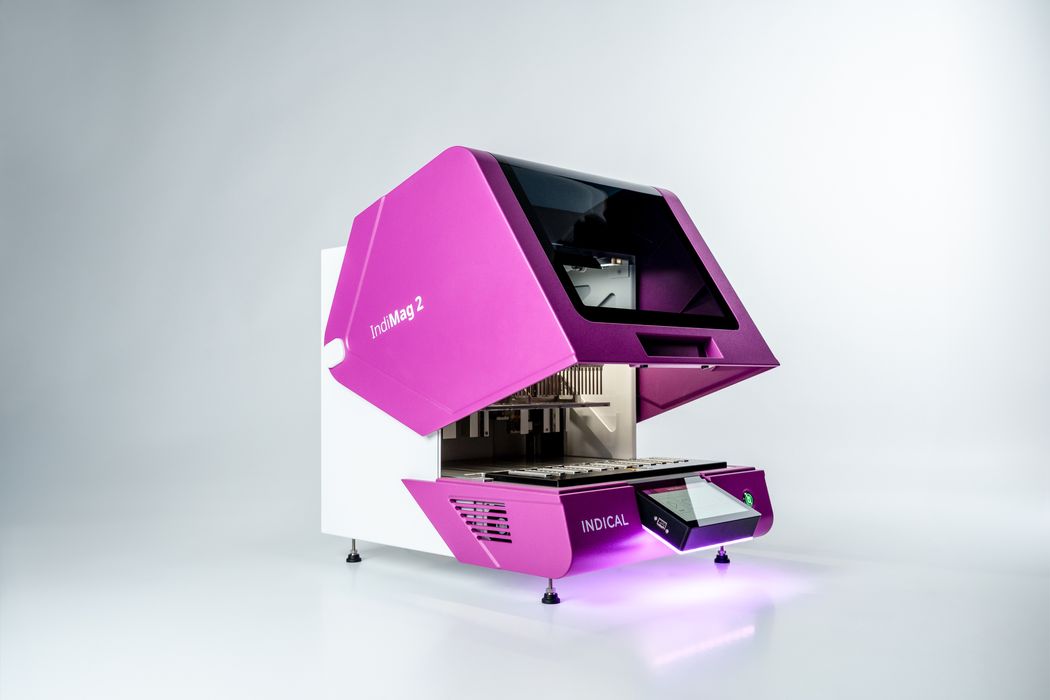 A photo of the IndiMag 2 sitting on a white surface. A photo of the IndiMag 2 sitting on a white surface.