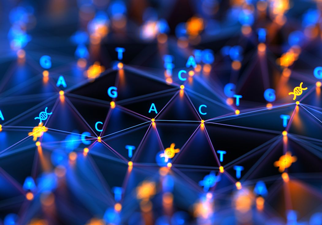 Abstract image representing genome sequencing technology. Abstract image representing genome sequencing technology.