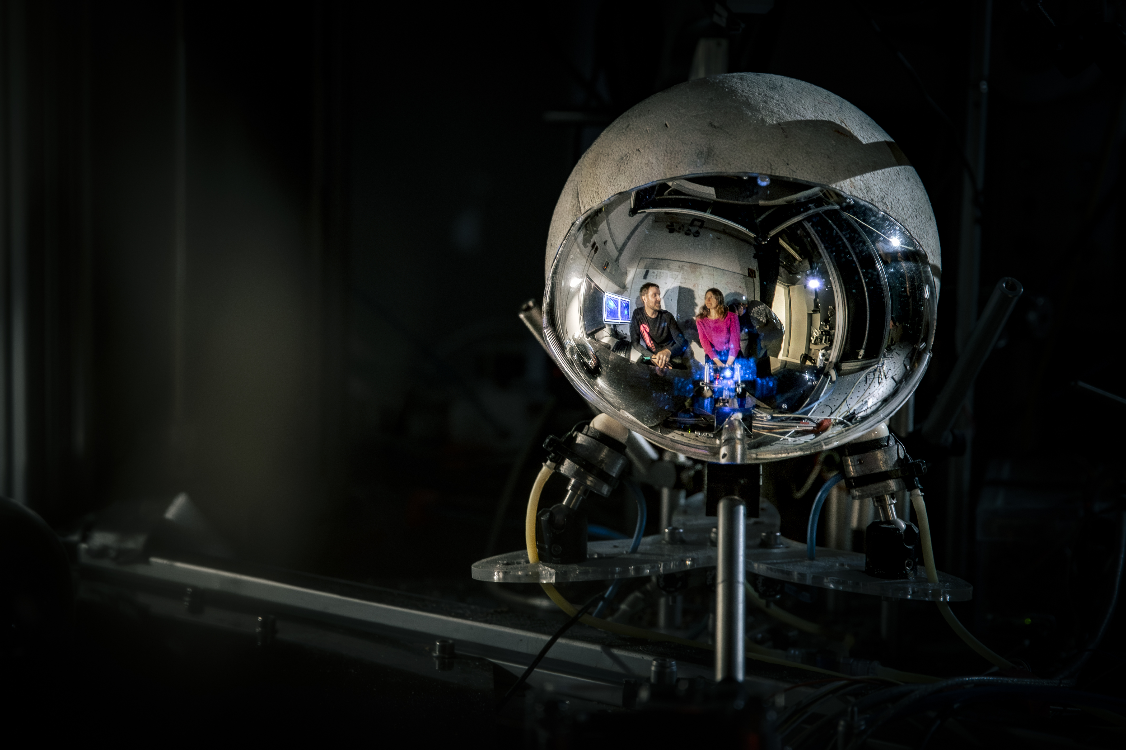 Os cientistas Olga Symonova e Tomas Vega-Zuniga em uma configuração de imagem in vivo. Os cientistas Olga Symonova e Tomas Vega-Zuniga em uma configuração de imagem in vivo.