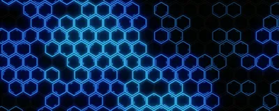 An image of a glowing hexagonal pattern on a dark background.