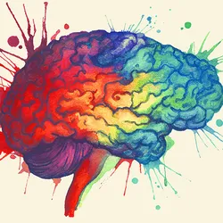 A watercolor illustration of the human brain. A watercolor illustration of the human brain.