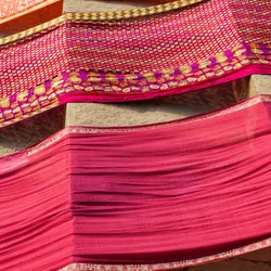Drying cloths dyed with a red pigment. Drying cloths dyed with a red pigment.