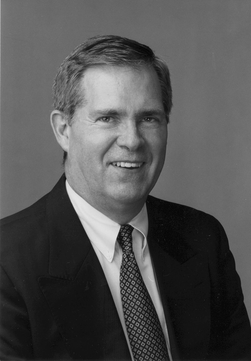 Black-and-white image of Richard Doty in a suit Black-and-white image of Richard Doty in a suit