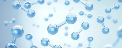 Blue oxygen molecules on a matching blue background