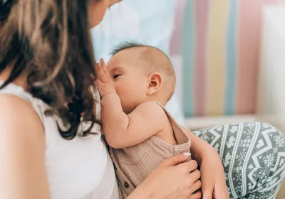 A mother breastfeeding her baby. Antibodies in the breastmilk shape the baby’s immune responses. A mother breastfeeding her baby. Antibodies in the breastmilk shape the baby’s immune responses.