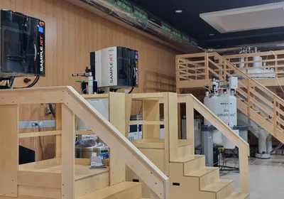 A lab containing NMR instruments. A lab containing NMR instruments.