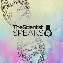 Stylized DNA double helix illustrated in pen and watercolor