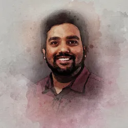 A picture of Kishore Kumar S Narasimhan, a postdoc at Texas A&M University, against a background of neurons.