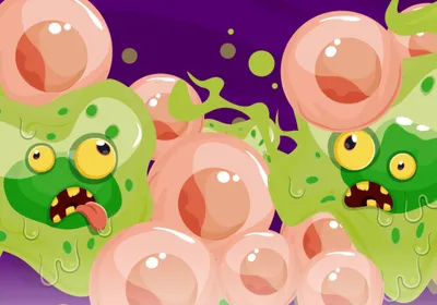 Illustration of zombified looking cells