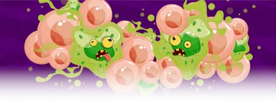 Illustration of zombified looking cells
