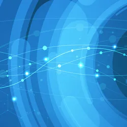 Abstract graphic in blue, showing concentric circles and wavy lines in dots that represent genomic and epigenomic biomarkers Abstract graphic in blue, showing concentric circles and wavy lines in dots that represent genomic and epigenomic biomarkers