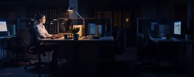 A person working late at night in the office. Night shift workers are more prone to falling sick due to disruptions in their circadian rhythms. A person working late at night in the office. Night shift workers are more prone to falling sick due to disruptions in their circadian rhythms.