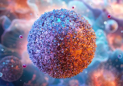 A floating 3D rendered mycoplasma bacterium A floating 3D rendered mycoplasma bacterium