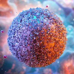 A floating 3D rendered mycoplasma bacterium