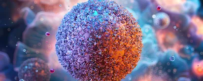 A floating 3D rendered mycoplasma bacterium