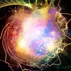 Abstract illustration representing the action of psychedelics on the brain.