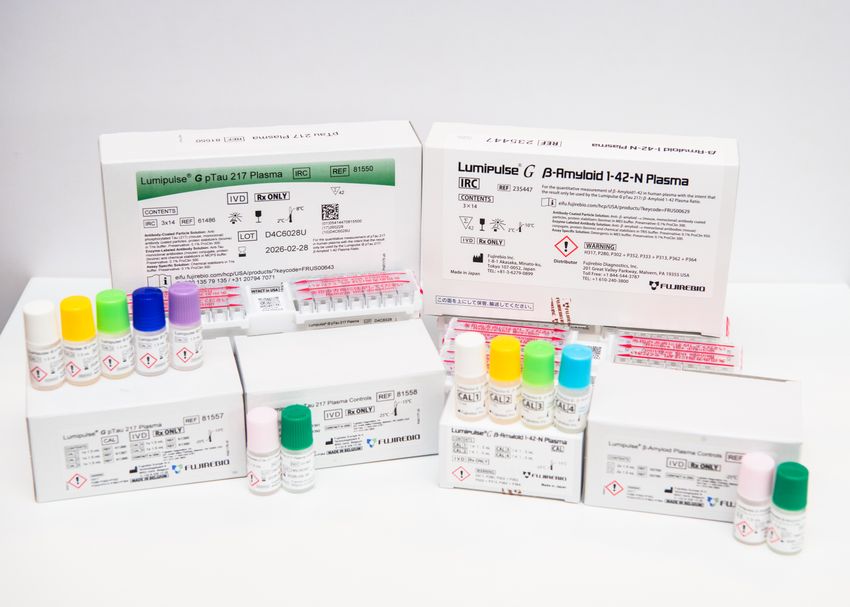 A photo of the Lumipulse® G pTau 217/β-Amyloid 1-42 Plasma Ratio Test.