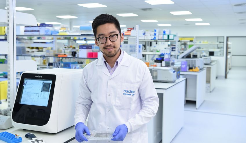 A headshot of Michael Chen, PhD, the cofounder and CEO of Nuclera, Credit: Nuclera A headshot of Michael Chen, PhD, the cofounder and CEO of Nuclera, Credit: Nuclera