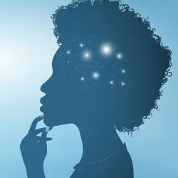 Illustration shows a woman in thought, representing neurotech field gender barriers. Illustration shows a woman in thought, representing neurotech field gender barriers.