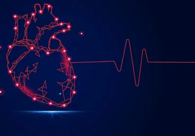 Image of a red vector heart against a dark blue background. Image of a red vector heart against a dark blue background.