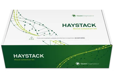 A photo of the Haystack MRD® blood collection kit.