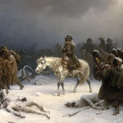 A painting showing Napoleon’s troops retreat from Russia in 1812. Ancient DNA analysis revealed that paratyphoid and recurring fevers afflicted the soldiers during this time.