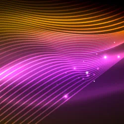 Abstract colorful glowing waves on a black background, representative of bioluminescence.