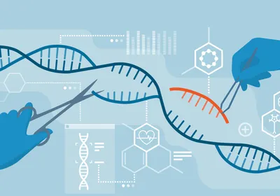 Conceptual cartoon image of gene editing technology Conceptual cartoon image of gene editing technology