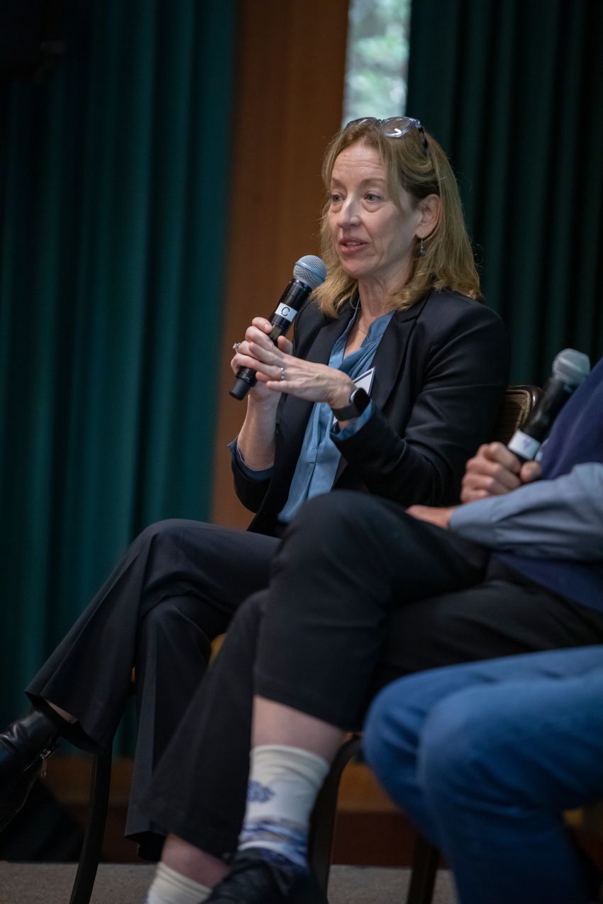 Photo of Alison Singer during a panel discussion at the Asilomar conference in November 2025. Photo of Alison Singer during a panel discussion at the Asilomar conference in November 2025.