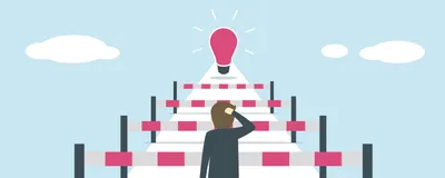 Illustration of a person standing in front of hurdles ahead of a bulb, signifying funding disruptions challenging drug discovery and development. Illustration of a person standing in front of hurdles ahead of a bulb, signifying funding disruptions challenging drug discovery and development.