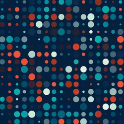 Abstract pattern of multicolored circles on a dark background, representing immune cell diversity and single-cell sequencing resolution.