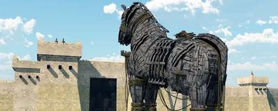 3D illustration of a large wooden horse facing the stone wall of a fortress, representing the Trojan Horse used in the legendary battle of Troy. Researchers used a similar sneaking strategy to improve CAR T cell responses against solid tumors. 3D illustration of a large wooden horse facing the stone wall of a fortress, representing the Trojan Horse used in the legendary battle of Troy. Researchers used a similar sneaking strategy to improve CAR T cell responses against solid tumors.