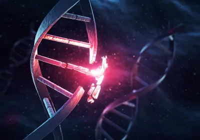 3d rendering of a mutation in the DNA. 
