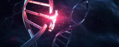 3d rendering of a mutation in the DNA. 