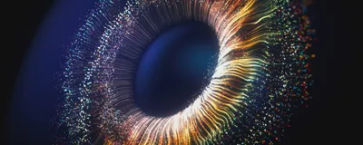 A retina-like structure made of light dots.