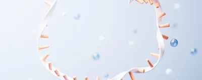 3D rendered mRNA molecule in suspension
