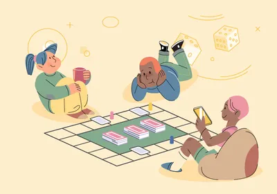 Children sitting on floor and playing together. The Gene Game is a biology-themed educational card game.