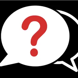 Image of two speech bubbles. One has a red question mark inside.
