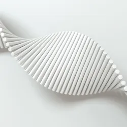 3D Rendering Spiral DNA Consist lines