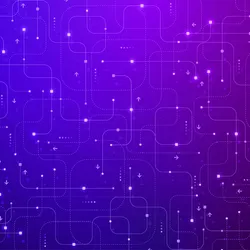 Abstract technology background featuring glowing blue lights and lines