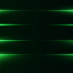 A series of eight glowing green lines