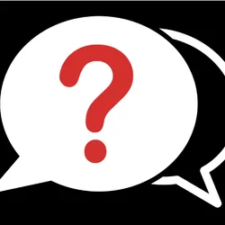 Image of two speech bubbles. One has a red question mark inside.
