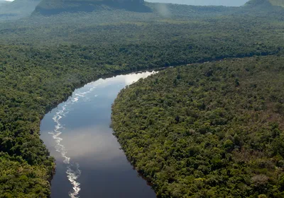 The Orinoco river winds through southern Venezuela.