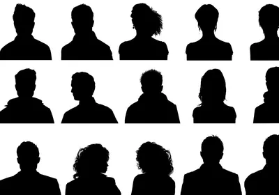 Headshots of people are shown in silhouettes to represent dubious patient data included in these questionable datasets.