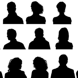 Headshots of people are shown in silhouettes to represent dubious patient data included in these questionable datasets.