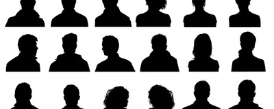 Headshots of people are shown in silhouettes to represent dubious patient data included in these questionable datasets.