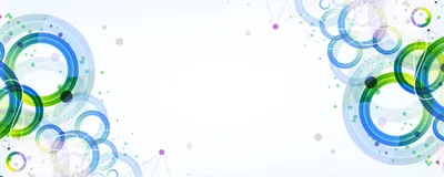 Abstract pattern of multicolored circles on a white background.